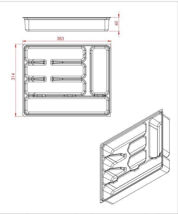 DIVISOR DE TALHERES - 38,3x31,4x6- BL 5612 - Imagem 4